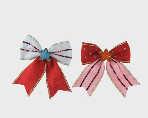 Sequin Detail Bow Clip on Decoration