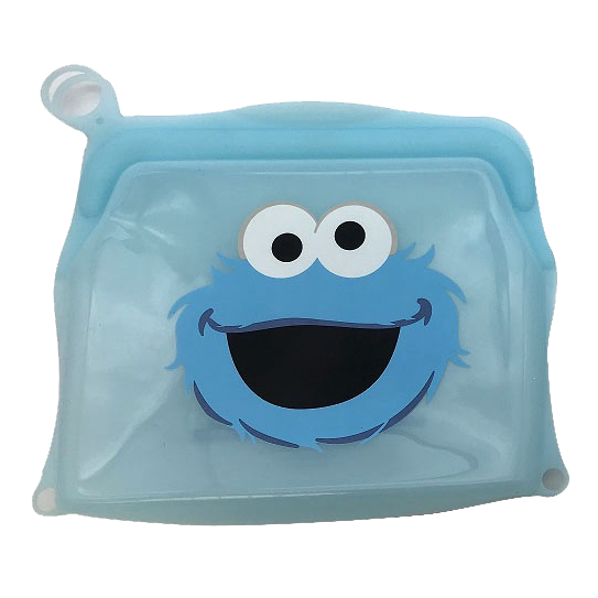 Sesame Street Cookie Monster Small Reusable Silicone Bag front