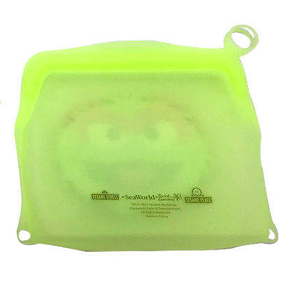 Sesame Street Oscar The Grouch Small Reusable Silicone Bag bacl