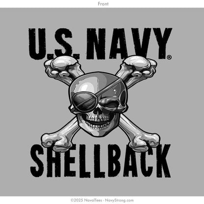 "Shellback Skull & Crossbones" Long Sleeve Tee | Grey