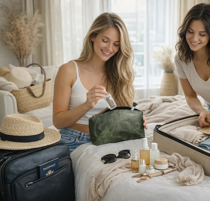 Sloane Leather Toiletry Bag for Men | Full Grain Travel Dopp Kit