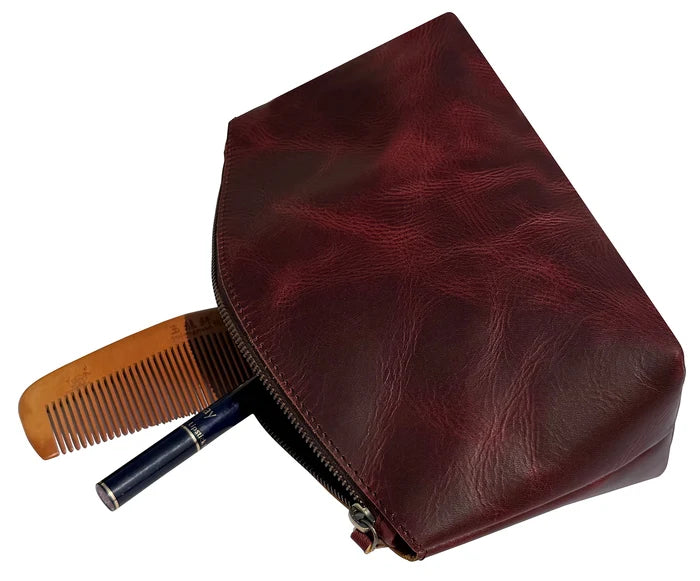 Sloane Leather Toiletry Bag | Makeup Cosmetic Organizer