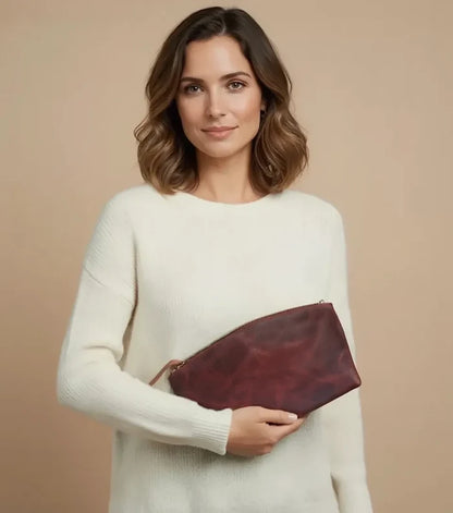 Sloane Leather Toiletry Bag | Makeup Cosmetic Organizer