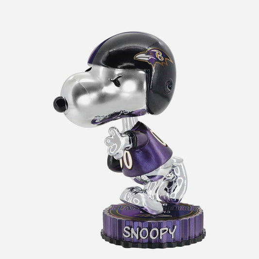 Snoopy Baltimore Ravens 2025 Peanuts Electroplated Bighead NFL Football Bobblehead