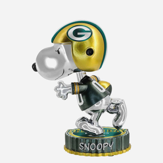 Snoopy Green Bay Packers 2025 Peanuts Electroplated Bighead NFL Football Bobblehead