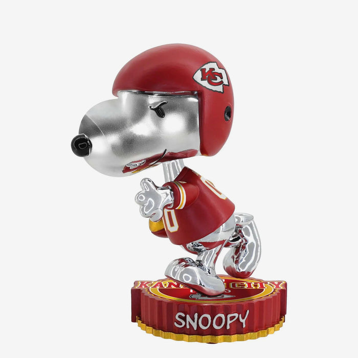 Snoopy Kansas City Chiefs 2025 Peanuts Electroplated Bighead NFL Football Bobblehead