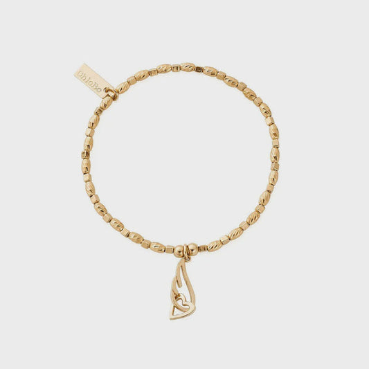 Soul Glow Interlocking Heart & Angel Wing Bracelet