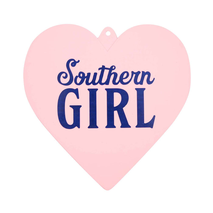 Southern Girl Pink Heart shaped trivet
