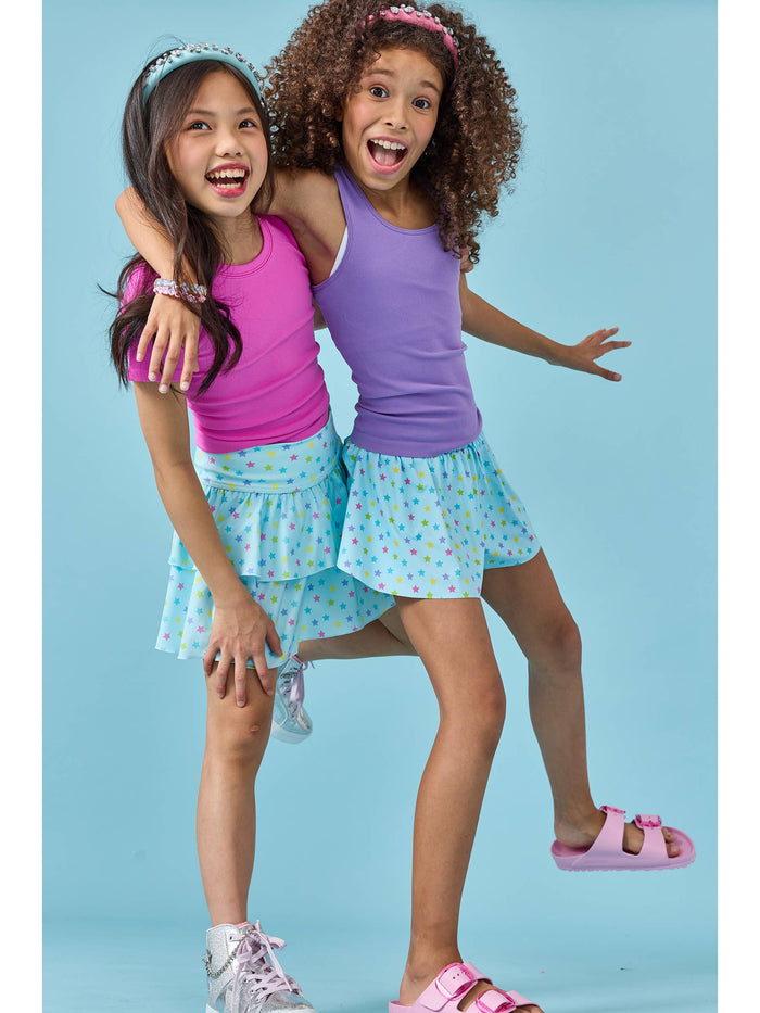 Sparkling Stars Butterfly Shorts (Youth Small (6-8))