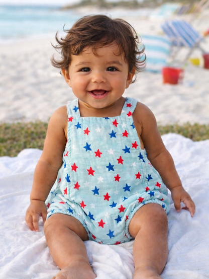 Splendid Stars Blue / Muslin Retro Sunsuit