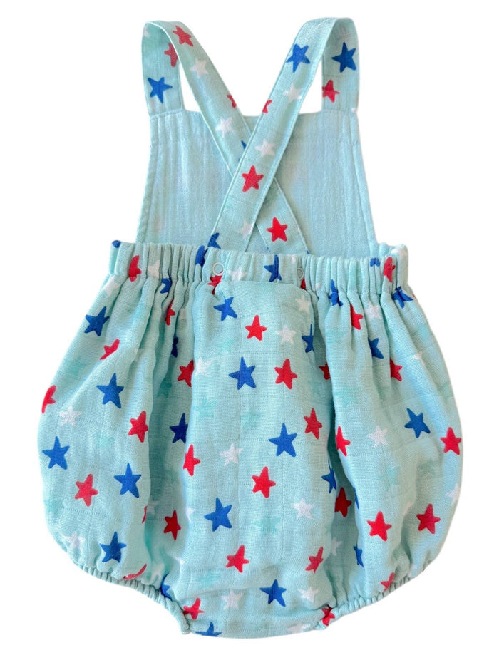 Splendid Stars Blue / Muslin Retro Sunsuit