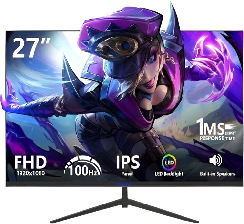 SUIRGE Gaming Monitor 27Inch, IPS 100Hz Computer Monitor Built-in Speakers