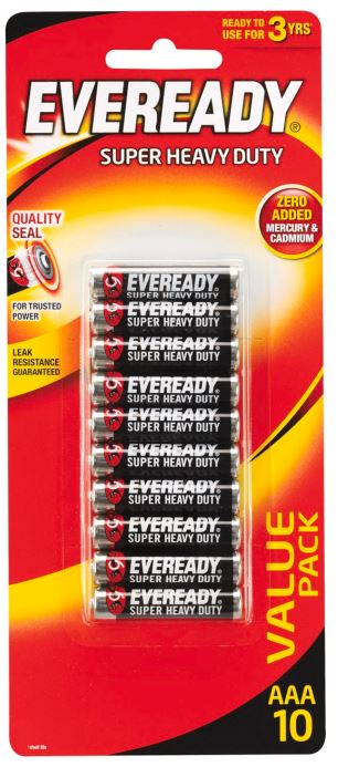 Super Heavy Duty AAA Batteries 10pk