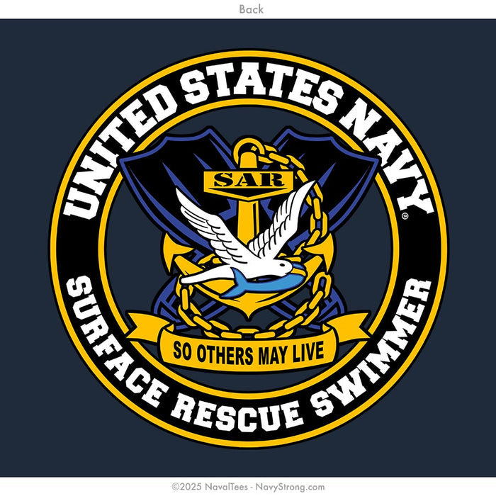 "Surface Rescue Swimmer" Tee | Navy