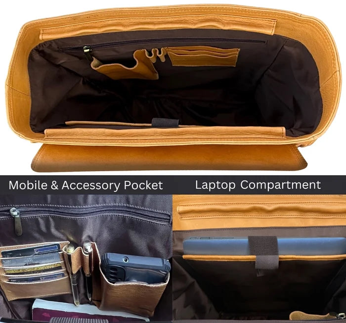 Tahoe Full-Grain Leather Backpack for Work & Travel | Laptop & Trolley Ready