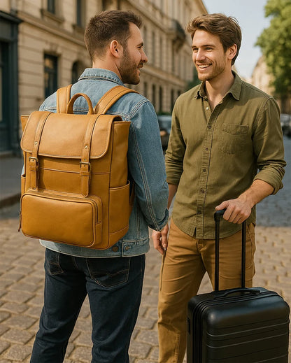 Tahoe Full-Grain Leather Backpack for Work & Travel | Laptop & Trolley Ready