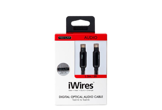 Techlink 710211 iWires Premium Toslink to Toslink Optical Cable 1m Black