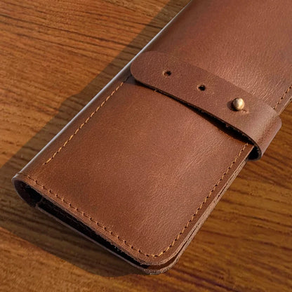 Theo Leather Pen Pencil Case | Handcrafted Artist Tool Organizer