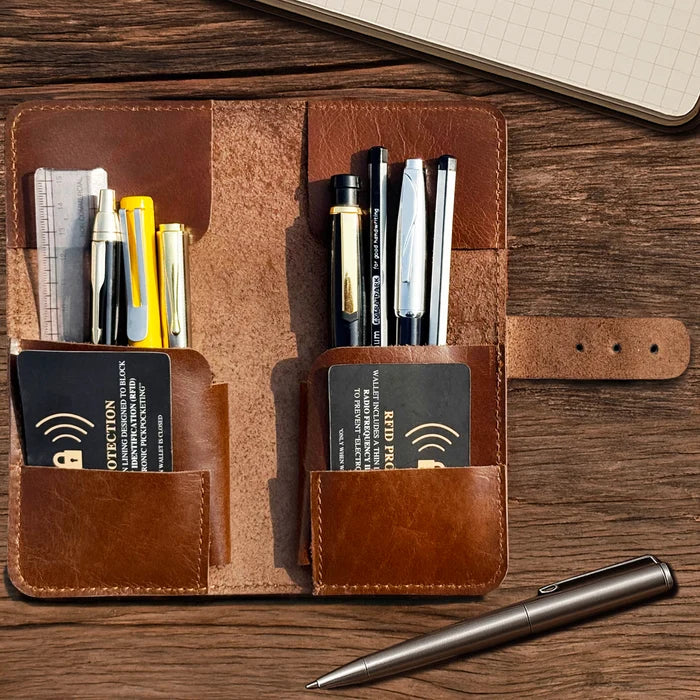 Theo Leather Pen Pencil Case | Handcrafted Artist Tool Organizer