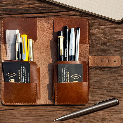 Theo Leather Pen Pencil Case | Handcrafted Artist Tool Organizer
