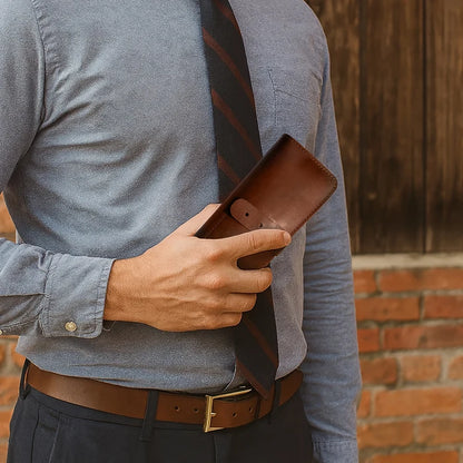 Theo Leather Pen Pencil Case | Handcrafted Artist Tool Organizer