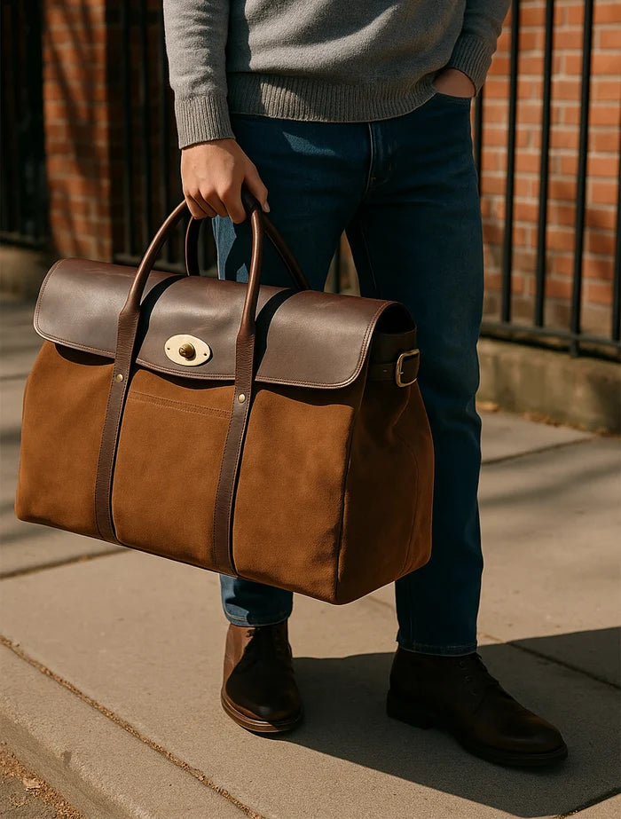 Tonic Suede Leather Duffle Bag: Luxury Weekend Travel Carry-on