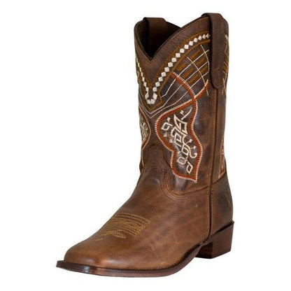 TuffRider Children Yukon Tricolor Leather Embroidered Square Toe Western Boots