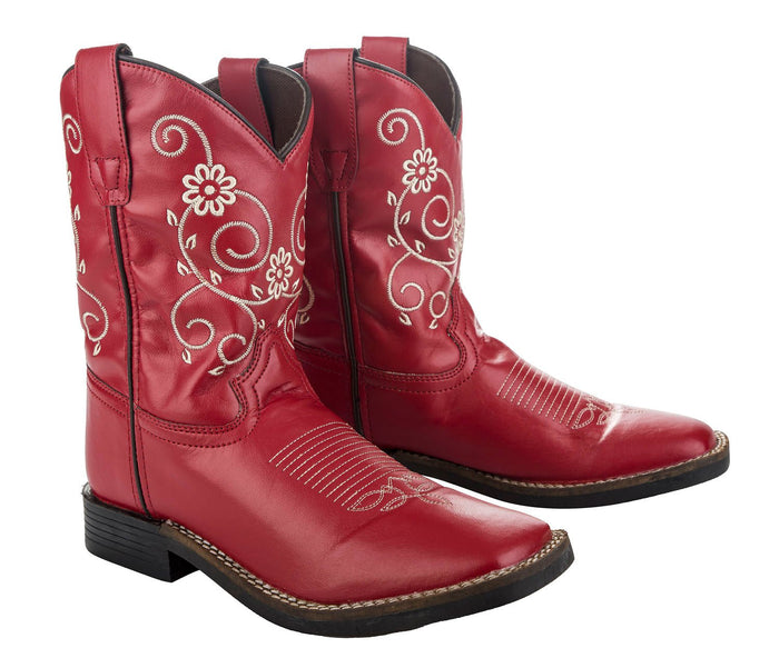 TuffRider Children's Fire Red Floral Western Boot - Breeches.com
