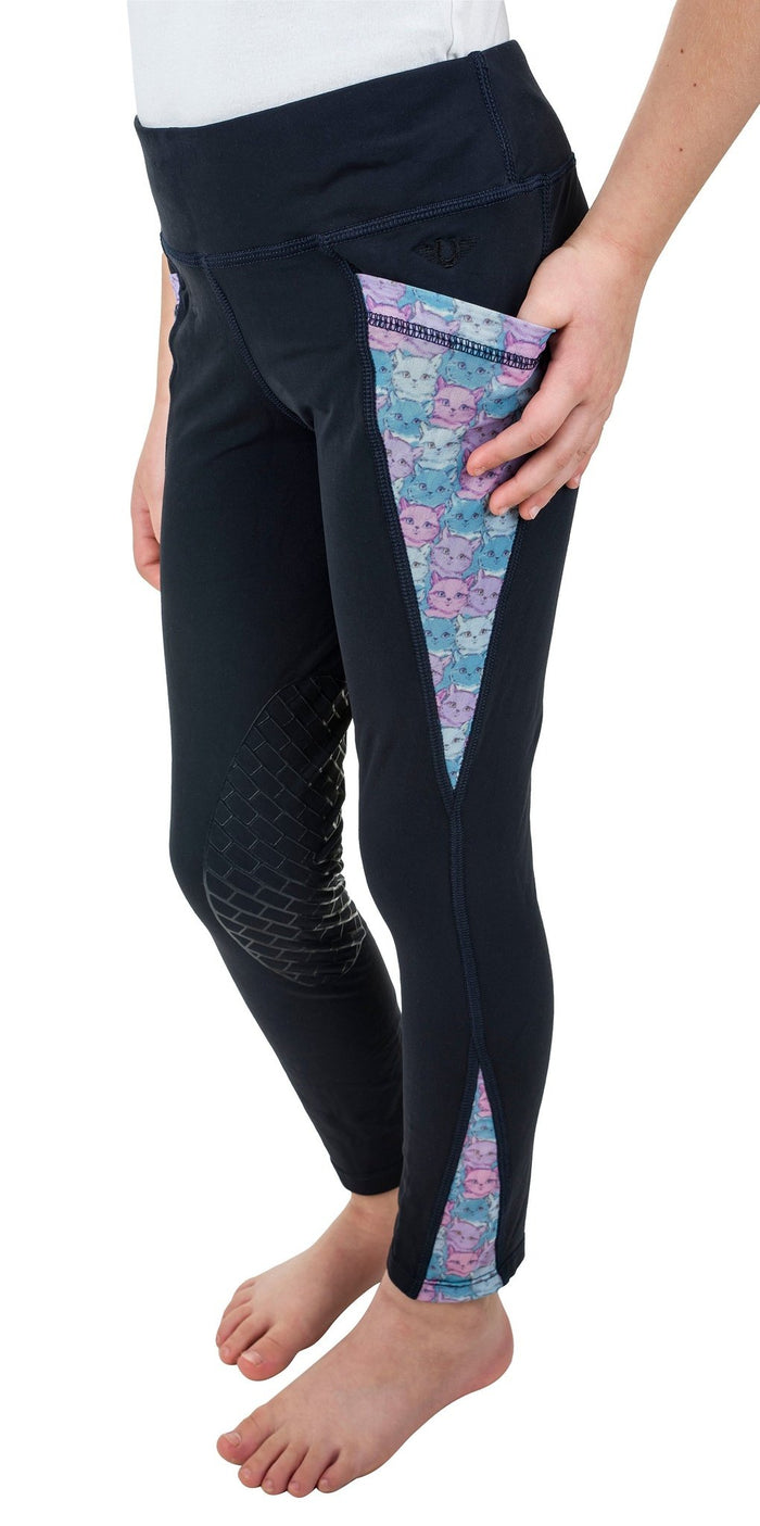 TuffRider Children's Minerva 3 Season Printed Knee Patch Tights - Breeches.com