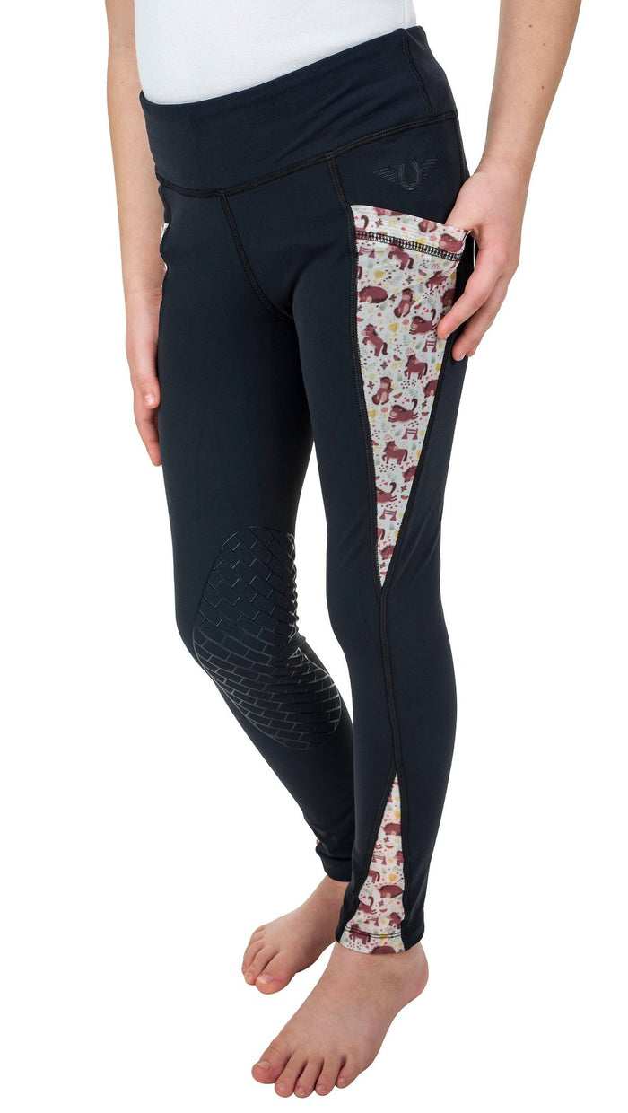 TuffRider Children's Minerva 3 Season Printed Knee Patch Tights - Breeches.com