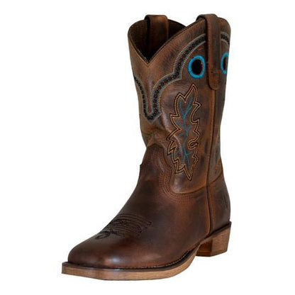 TuffRider Toddlers Rushmore Oak Leaf Embroidered Square Toe Western Boots