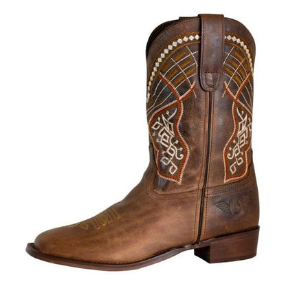 TuffRider Toddlers Yukon Tricolor Leather Embroidered Square Toe Western Boots