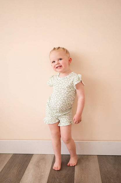 Two-Piece Short Set - Sage Ditsy Floral