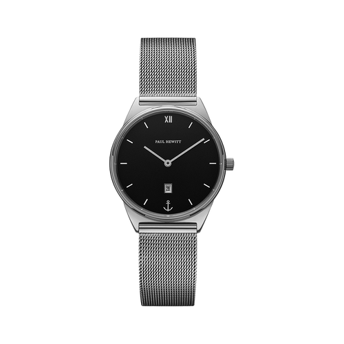 Uhr Praia Silber Schwarz Mesh Silber