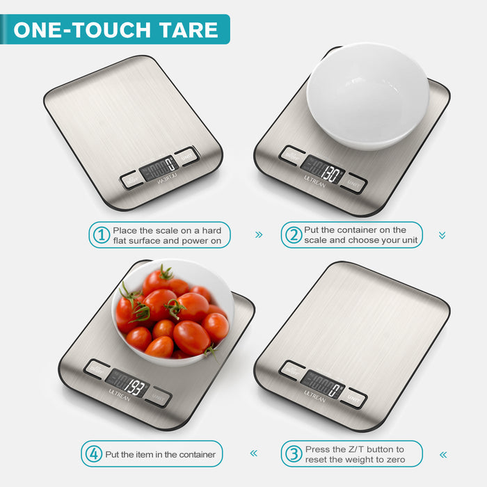 Ultrean Digital Food Scale, 6 Units with Tare Function, 11lb (Batteries Included)