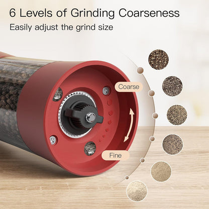 Ultrean Salt and Pepper Grinder Set, Rechargeable Salt and Pepper Mill