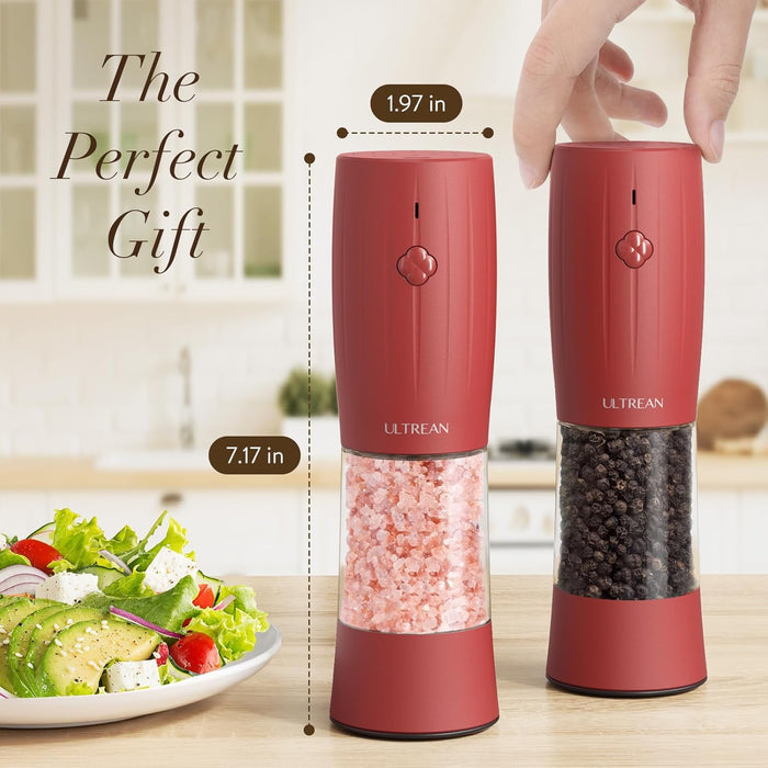 Ultrean Salt and Pepper Grinder Set, Rechargeable Salt and Pepper Mill