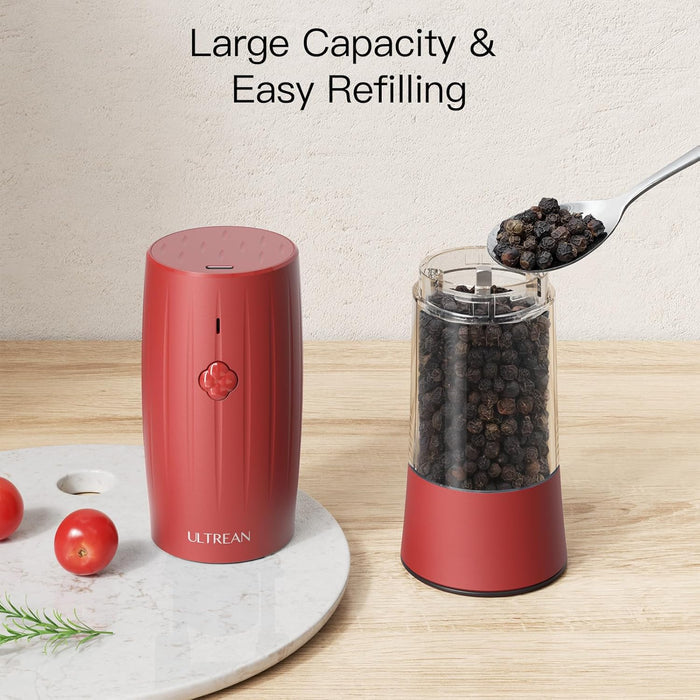 Ultrean Salt and Pepper Grinder Set, Rechargeable Salt and Pepper Mill