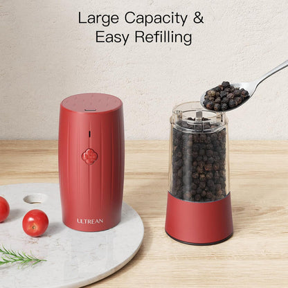 Ultrean Salt and Pepper Grinder Set, Rechargeable Salt and Pepper Mill