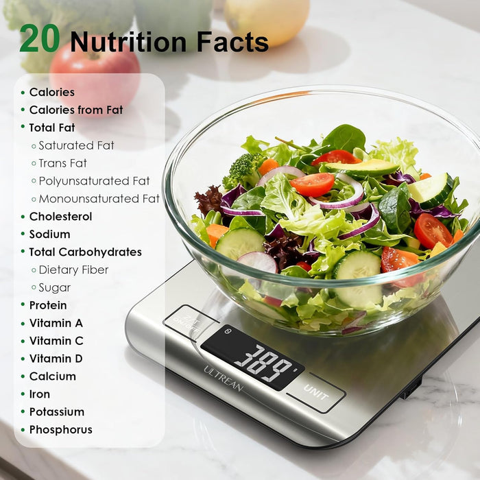 Ultrean Smart Food Kitchen Scale with Nutritional Calculator