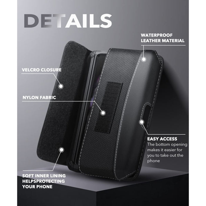 Universal Belt Clip Cell Phone Holster for Galaxy Fold and Large Phones-Black