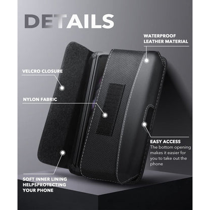 Universal Belt Clip Cell Phone Holster for Galaxy Fold and Large Phones-Black