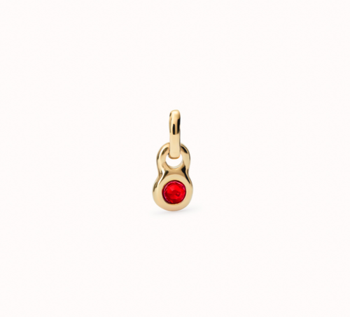 UNOde50 Red Crystal Pendant Charm - Gold