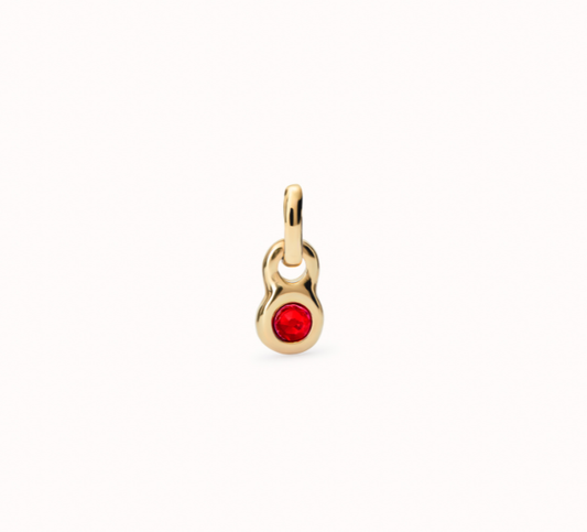 UNOde50 Red Crystal Pendant Charm - Gold