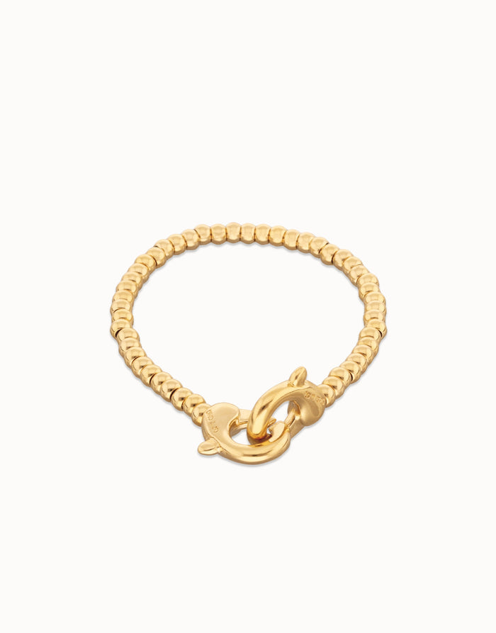 UNOde50 Small Beads Interlocking Carabiner Bracelet - Gold