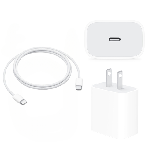 USB-C Fast Charger Bundle - USB-C to USB-C Cable + USB-C 20W Adapter for Androids, iPhone 15, iPads and more