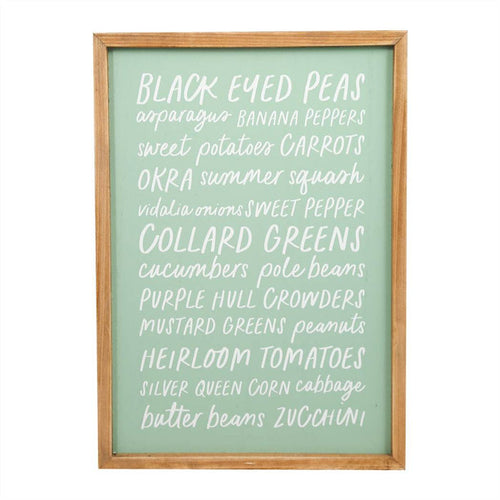 Veggie Names Wall Sign