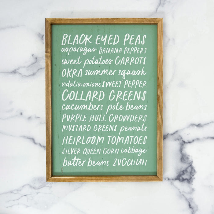 Veggie Names Wall Sign