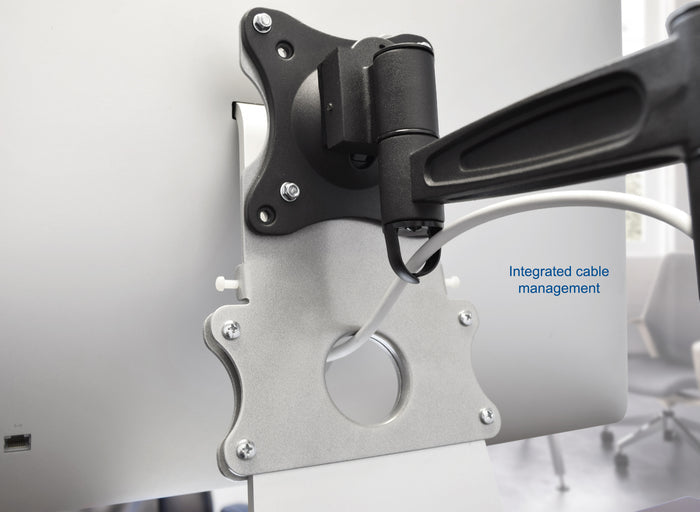 Metal Mac VESA plate adapter.