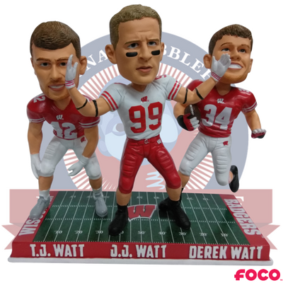Watt Brothers Wisconsin Badgers Bobblehead - National Bobblehead HOF Store